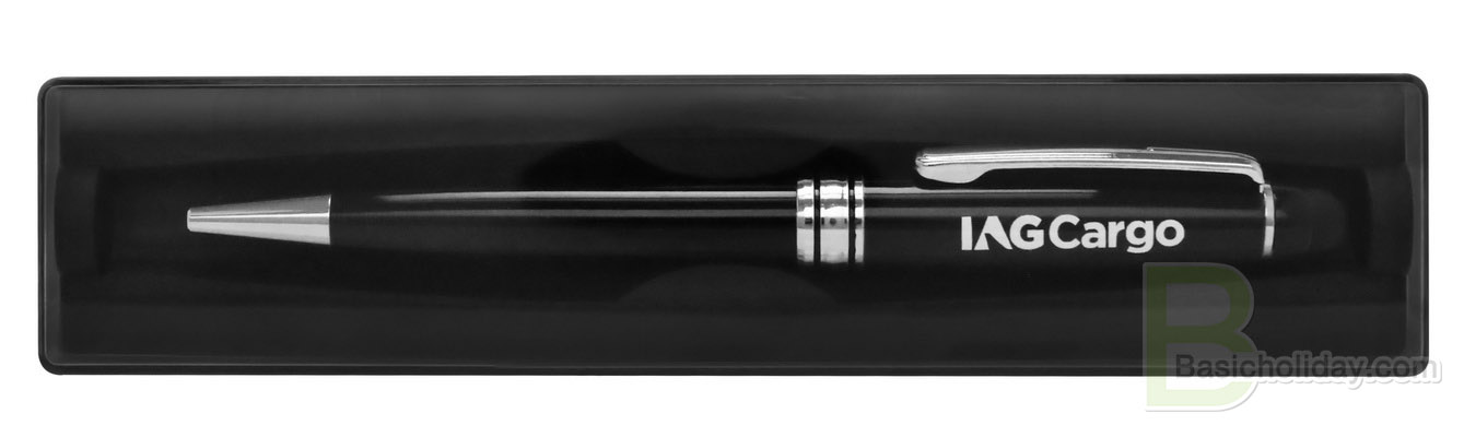 กล่องฝาใสใส่ปากกา+ฐานสีดำ