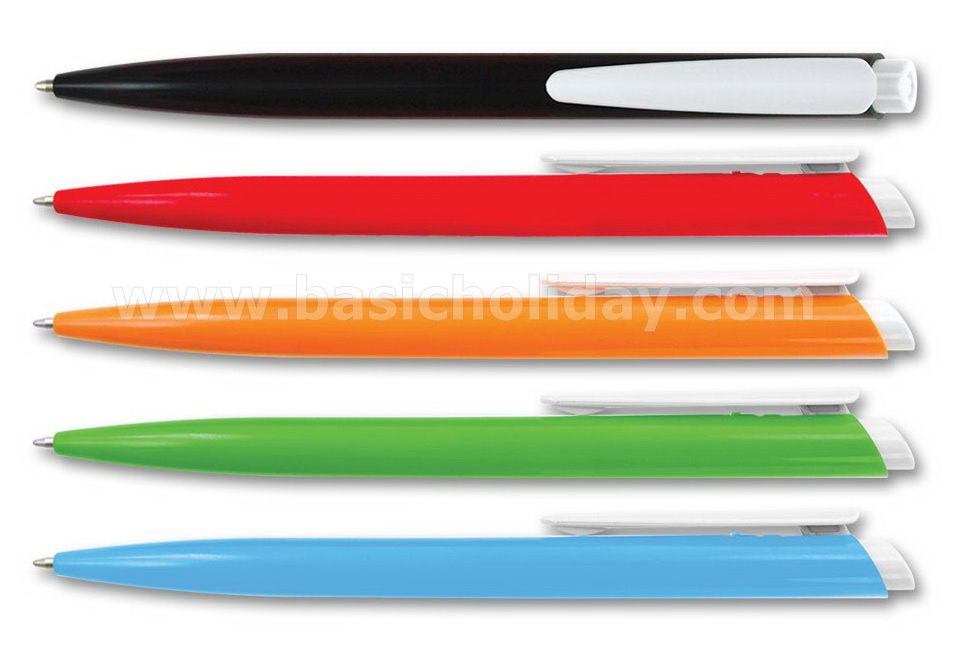 ปากกาพลาสติก ปากกาพลาสติกสีสด ปากกาด้ามพลาสติก